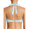 No Boundaries Juniors' Blue Textured Plaid Halter Bikini Top