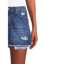 No Boundaries Juniors' Dark Wash Elastic Back Denim Shorts