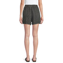 Time and Tru Women's Black/White Stripe Linen Blend Shorts