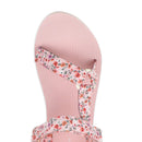 Time and Tru Women's Pink Floral Nature Sandals with Bow Detail