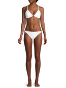 No Boundaries Juniors' Arctic White Tortoise Ring Swimsuit Top