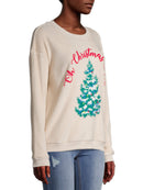 Holiday Time Women's Egret Christmas Plush Crewneck Sweatshirt