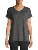 Avia Black Soot Women's Active V-Neck Mini Dot Tunic