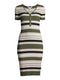 No Boundaries Sea Turtle Short Sleeve Metallic Stripe Dress