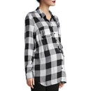 Time and Tru Black/ Delicate Ivory Maternity Blouse with Woven Fabric and Tie Front