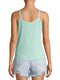 No Boundaries Mist Mint Juniors' Front Tie Ribbed Cami