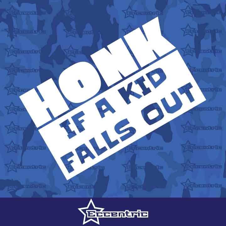 Honk If A Kid Falls Out - Decal Mini Van Bumper Sticker Funny JDM Old Honda Vinyl