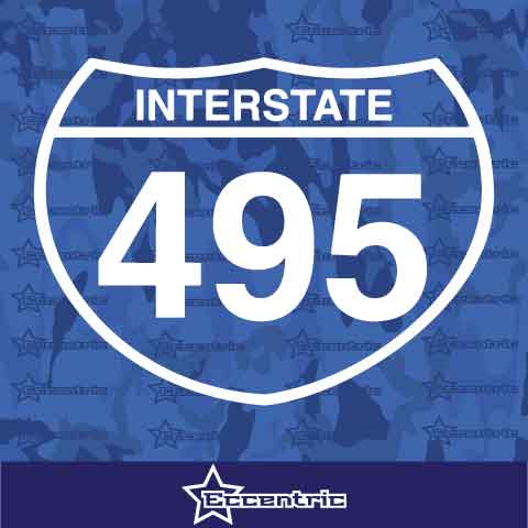 Interstate 495 Road Sign Decal Car Truck Window Sticker Laptop Vinyl