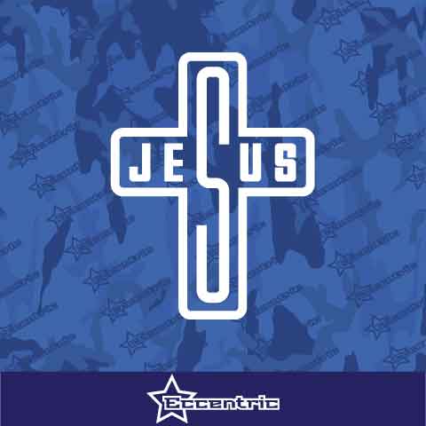 Jesus Cross V2 Cross Decal Vinyl Sticker