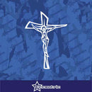 Jesus on the Cross Cross Decal Vinyl Sticker