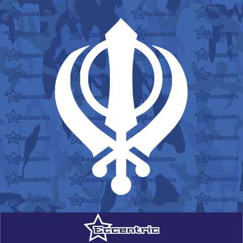 Khanda Decal Sikh Symbol Sticker Religious Laptop Truck Car Window Vinyl