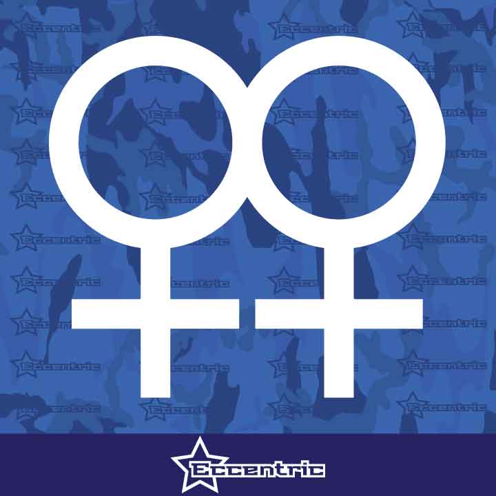 Lesbian Sex Symbol Decal Female Gender Sticker Lady Car Girl Truck Vinyl Laptop
