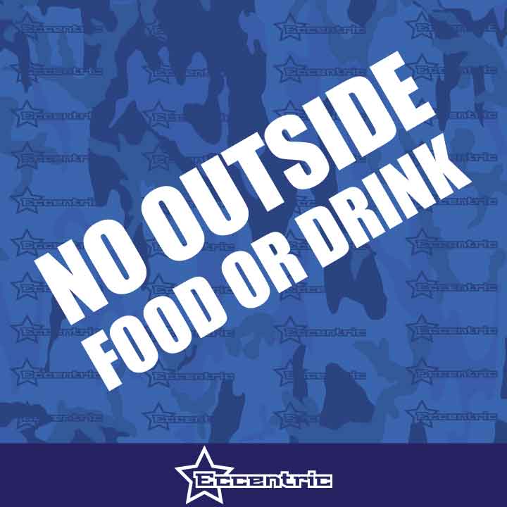 No Outside Food Or Drink - Restaurant Decal Business Window Sticker Glass Door