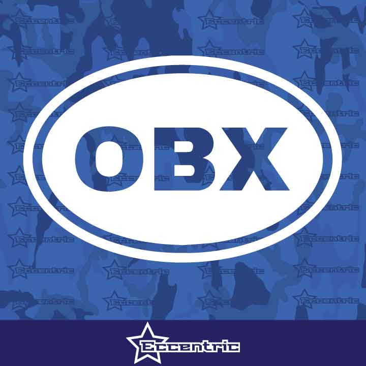 Oval OBX - Sticker Outer Banks Decal Window North Carolina Car Truck Bumper Vinyl