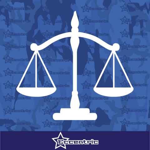 Scales of Justice Decal Law Sticker Business Window Vinyl