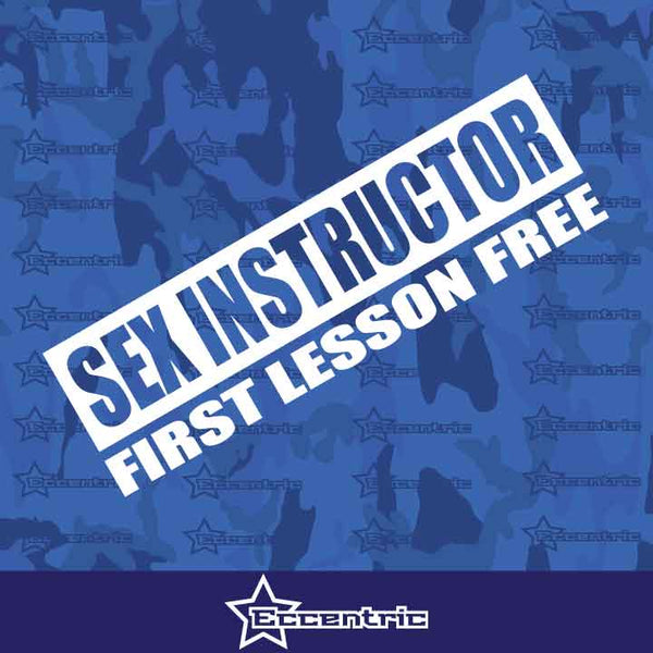 Sex Instructor First Lesson Free - Sticker Funny Car Decal Truck JDM Bumper Window