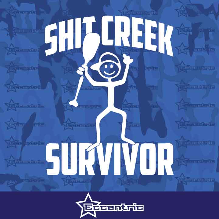 Shit Creek Survivor - Sticker Funny Camping Decal Bumper car window truck WRX