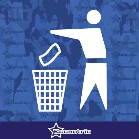 Trash Sign Decal Business Sticker Glass Window Vinyl