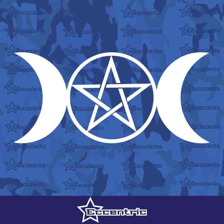 Triple Moon Goddess Wicca Pentacle Symbol Decal Car Truck Sticker Laptop Vinyl