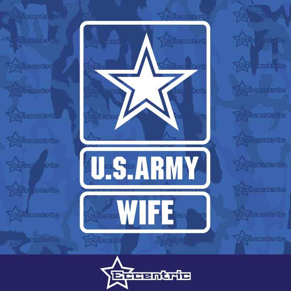U.S. Army Wife Decal Military Sticker Laptop Truck American Car Window Vinyl