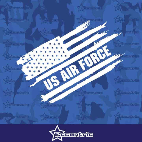 US Air Force Weathered Flag Decal Truck Sticker Laptop Military Window Vinyl
