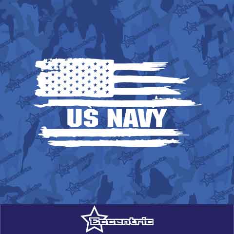 US Navy Weathered Flag Decal Vinyl Sticker