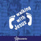 Walking With Jesus - Sticker Car Bumper Vinyl Christian God Footprints Decal