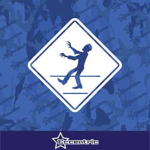 Zombie Crossing Sign Decal Vinyl Sticker
