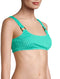 No Boundaries Juniors' Textured Mint Jade Swimsuit Bikini Top