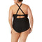 Terra and Sky Women's Plus Size Rich Black Solid Crossback One Piece Bikini