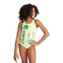 Justice Girls Electric Lime 1 Piece Multi Straps Swimsuit