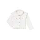 Wonder Nation Baby Girls' Vivid White Knit Ruffle Denim Jacket