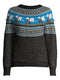 Holiday Time Women's Black Soot Fair Isle Holiday Sweater