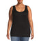 Terra & Sky Women's Plus Size Black Soot Layering Tank Top