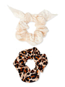 Time and Tru Tan/Animal Tropical Scrunchie, 2-Pack Set