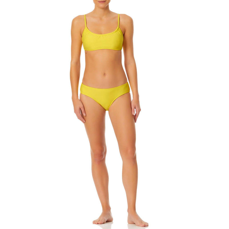No Boundaries Juniors' Lemonade Swim Solid Bandeau Bikini Top