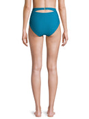 Time and Tru Women's Odes Sea Solid Rouched Highwaist Swimsuit Bottom