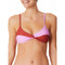 No Boundaries Juniors' Clay Brick/Orchid Rose Colorblock Bikini Top