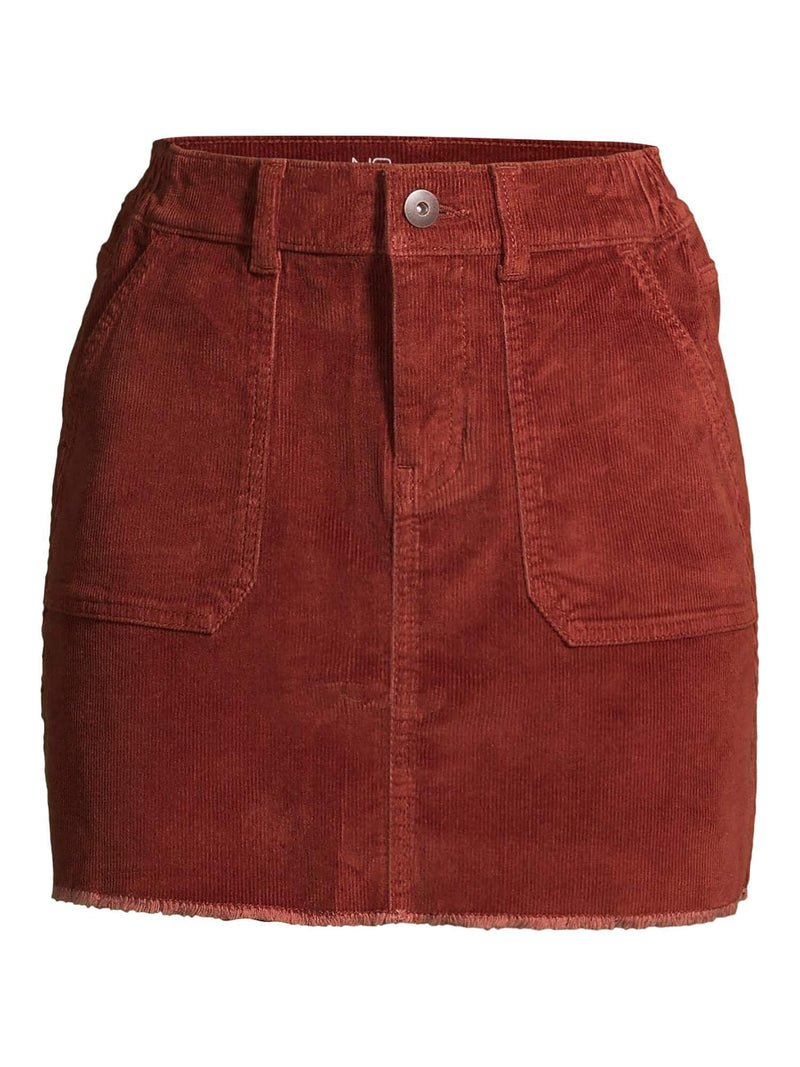 No Boundaries Juniors' Rusty Copper Corduroy Pocket Skirt