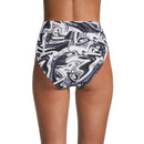 No Boundaries Juniors' Black/White Printed Pique High Waisted Bikini Bottoms