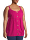 Terra & Sky Magenta Quartz Women's Plus Size Button Front Tank