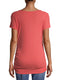 Time and Tru Coral Bisque Maternity Short Sleeve Henley