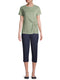 Time and Tru Terrace Green Women's Twist Front Sandwash T-Shirt