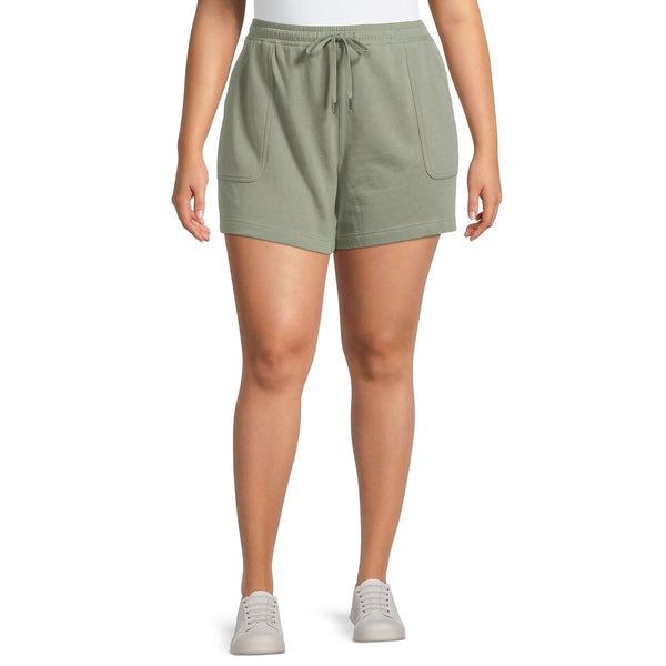 Terra and Sky Women's Plus Size Wild Sage Pull On Knit Shorts