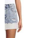 No Boundaries Juniors' Medium Wash Bleach Dip High Rise Denim Shorts