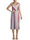 Time and Tru Multi Stripe Women's Button Dress with Belt