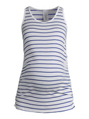 Time And Tru Women's Blue Stripe Maternity Tank Top