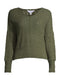 Time and Tru Green Amber Women's Tape Yarn Pullover Sweater