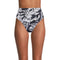 No Boundaries Juniors' Black/White Printed Pique High Waisted Bikini Bottoms