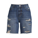 No Boundaries Juniors’ Dark Wash 90's Boyfriend Shorts